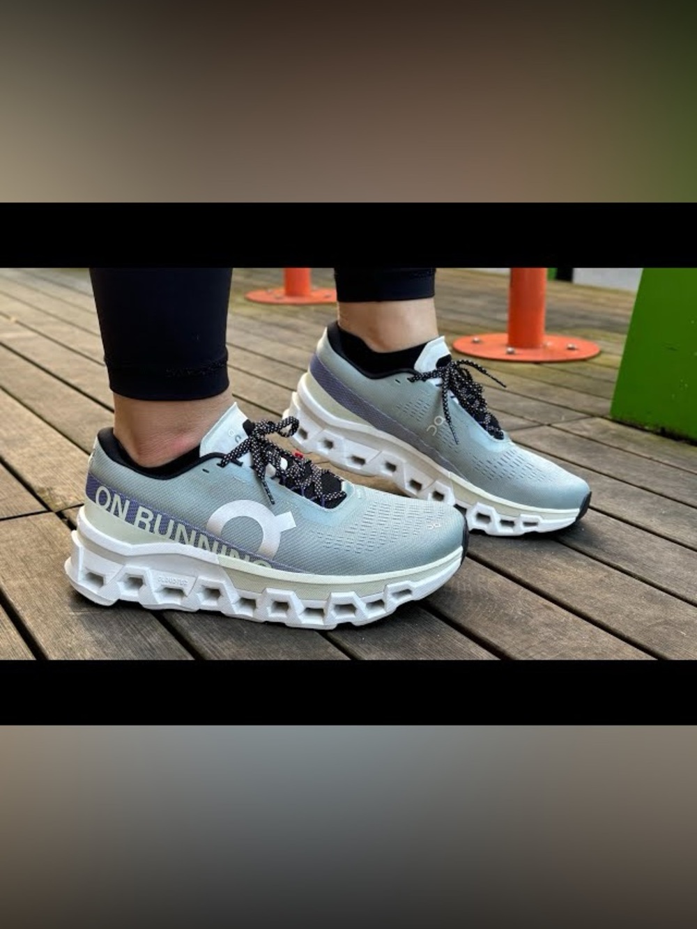 On Cloud Women's Cloudmonster 2 Lace Up Running Shoes Gray/Purple Size: 7